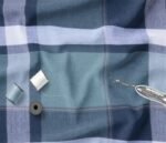 Cotton Mill Made Green Checkered Fabric