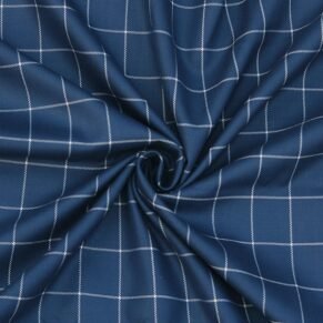 Unstitched Navy-blue Tweed Checkered Suiting Fabric