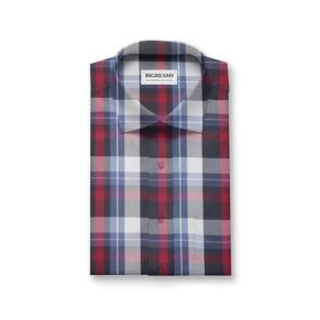 Red Black Checkered Stretchable Shirt Piece